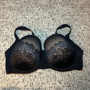 Soma Black Floral Lace Stunning Support Full Coverage Underwire Bra Size 42G
